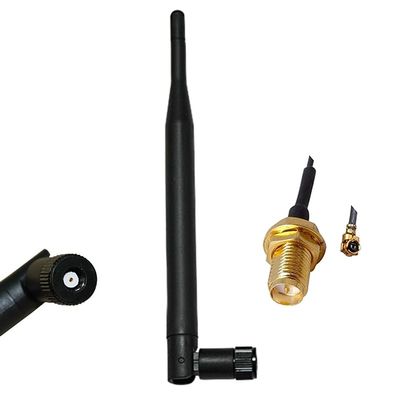 5pcs 5dBi Reversed Polarity SMA 2.4GHz Antennas+15cm Reversed Polarity SMA Female to UFL./ IPX 1.13 Pigtail Cable for Router