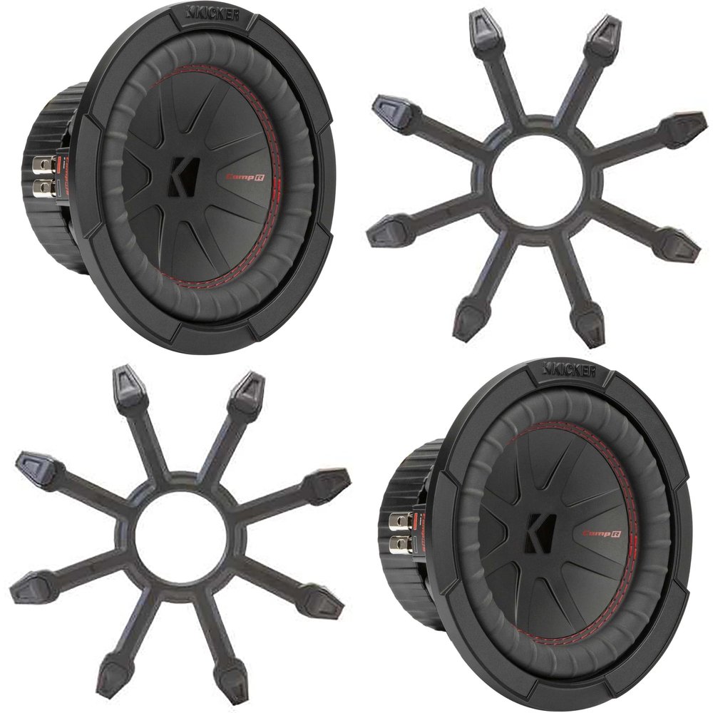 Kicker (2) 48CWR82 CompR 8" Subwoofer, DVC, 2-ohm - Includes Grill