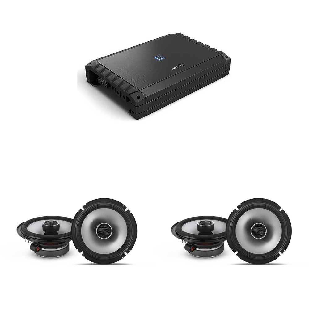 Alpine S2-A55V S-Series Class-D 5-Channel Amplifier, Hi-Res Certified, 40W x 4 + 200W x 1 @ 4 , 60W x 4 +300W x 1 @ 2  w/ (2 Pair) S2-S65 Coaxial Bundle