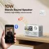 FlyShow 15W Fast Wireless Charger with Bluetooth Speaker and Alarm Clock Radio,4 in1 Wireless Charging Station for iPhone,Android Phones with FM Radio for Bedroom view 4