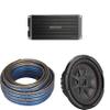 Kicker 48CWRT104 CompRT 10" Subwoofer, DVC, 4-ohm w/ 47Key5001 Amp & Speaker Wire Bundle view 1