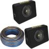Kicker (2) 50TCWC104 CompC 10" Subwoofer in Thin Profile Enclosure 4-Ohm w/Speaker Wire view 1