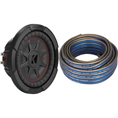 KICKER 48CWRT82 CompRT 8" Subwoofer, DVC, 2-ohm - Includes Speaker Wire