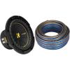 KICKER 50CWCS84 CompC 8" Subwoofer Single Voice Coil 4-Ohm with Speaker Wire Bundle view 1