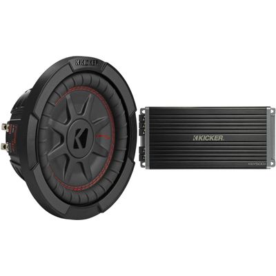 KICKER 48CWRT84 CompRT 8" Subwoofer, DVC, 4-ohm w/ 47Key5001 Amp Bundle