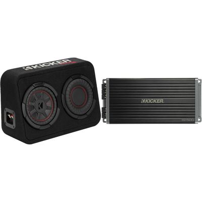 KICKER 48TCWRT672 CompRT 6" subwoofer in Thin Profile Enclosure, 2ohm with 47KEY5001 Amp Bundle