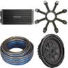 Kicker 48CWRT104 CompRT 10" Subwoofer, DVC, 4-ohm w/ 47Key5001 Amp & Speaker Wire, Grill Bundle view 1