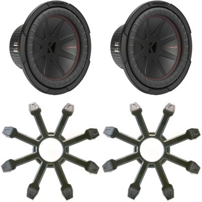 Kicker (2) 48CWR102 CompR 10" Subwoofer, DVC, 2-ohm - Includes Grill