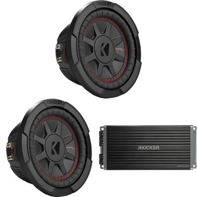 KICKER (2 48CWRT672 CompRT 6.75" Subwoofer, DVC, 2-ohm w/ 47Key5001 Amp Bundle