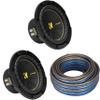 Kicker (2) 50CWCS84 CompC 8" Subwoofer Single Voice Coil 4-Ohm with Speaker Wire Bundle view 1