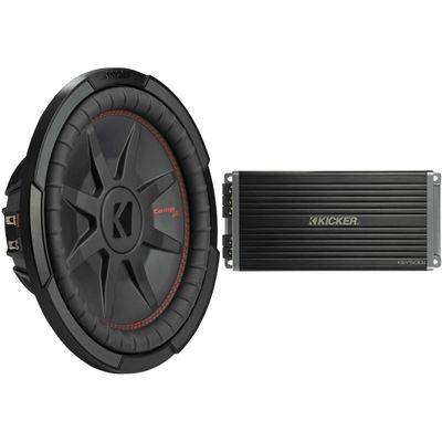 Kicker 48CWRT124 CompRT 12" Subwoofer, DVC, 4-ohm w/ 47Key5001 Amp Bundle