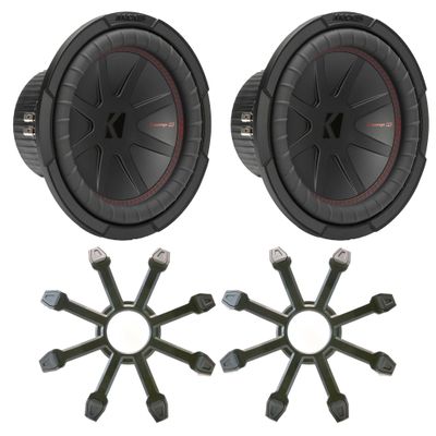KICKER (2 48CWR104 CompR 10" Subwoofer, DVC, 4-ohm - Includes Grill