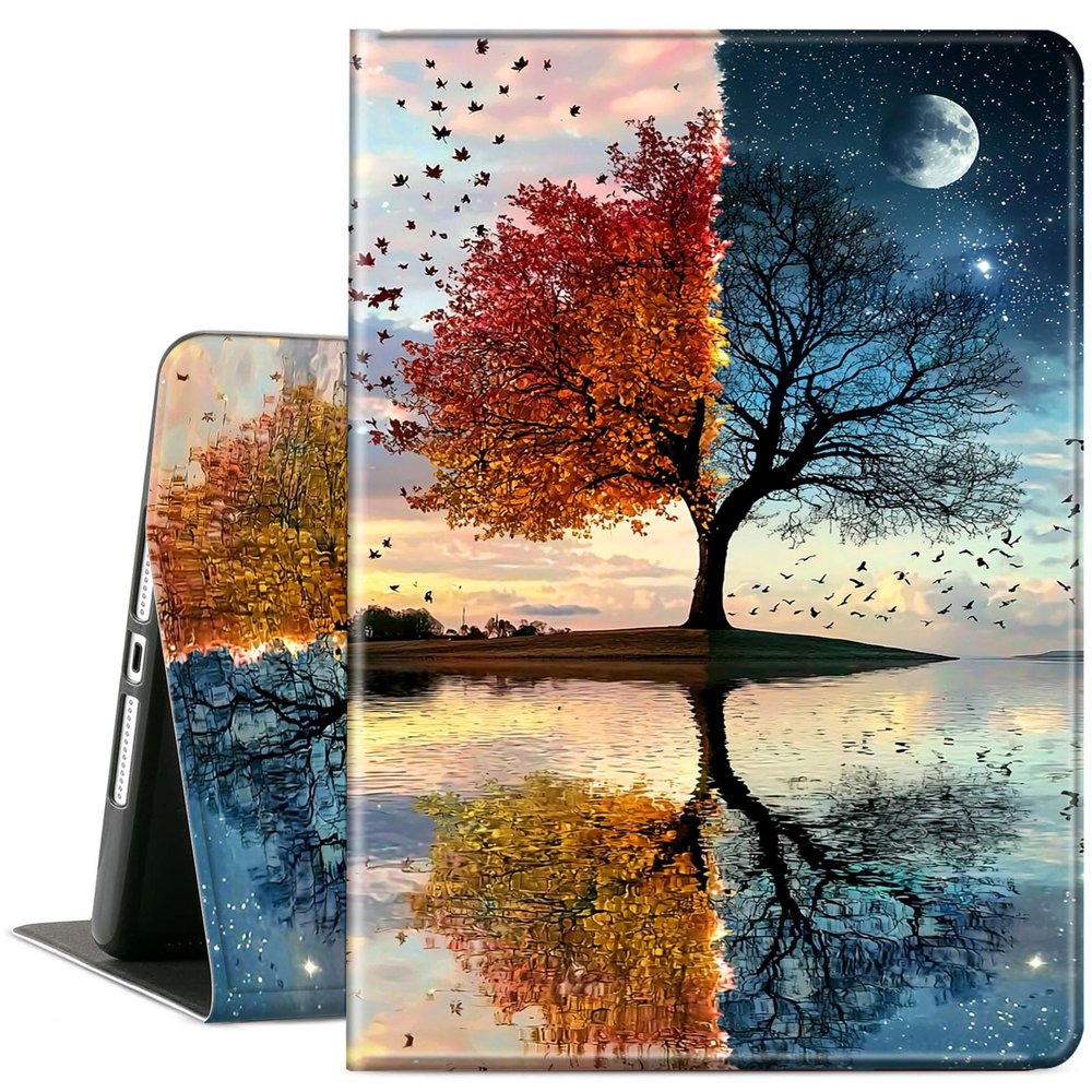 ACWDMKH Case for Microsoft Surface Pro 11/10 / 9 13 Inch,PU Leather Cute Slim Folio Adjustable Stand Cover Case for Surface Pro 11th Edition AI,Tree Autumn Winter
