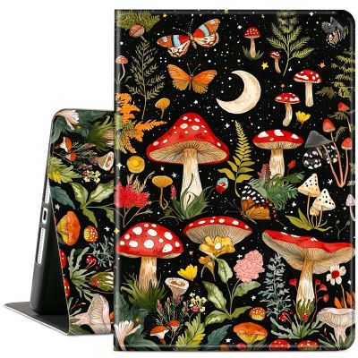ACWDMKH Case for Microsoft Surface Pro 11/10 / 9 13 Inch,PU Leather Cute Slim Folio Adjustable Stand Cover Case for Surface Pro 11th Edition AI,Mushroom Butterfly