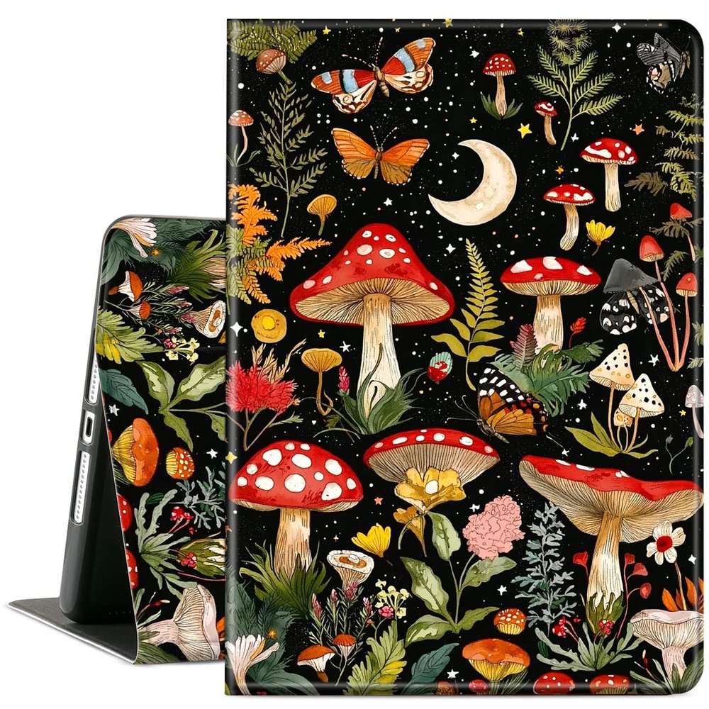 ACWDMKH Case for Microsoft Surface Pro 11/10 / 9 13 Inch,PU Leather Cute Slim Folio Adjustable Stand Cover Case for Surface Pro 11th Edition AI,Mushroom Butterfly