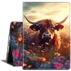 ACWDMKH Case for Microsoft Surface Pro 11/10 / 9 13 Inch,PU Leather Cute Slim Folio Adjustable Stand Cover Case for Surface Pro 11th Edition AI,Cute Cow Flower view 1