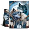 ACWDMKH Case for Microsoft Surface Pro 11/10 / 9 13 Inch,PU Leather Cute Slim Folio Adjustable Stand Cover Case for Surface Pro 11th Edition AI,Dream Catcher Wolf view 1