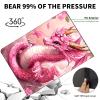 ACWDMKH Case for Microsoft Surface Pro 11/10 / 9 13 Inch,PU Leather Cute Slim Folio Adjustable Stand Cover Case for Surface Pro 11th Edition AI,Pink Dragon Flower view 4