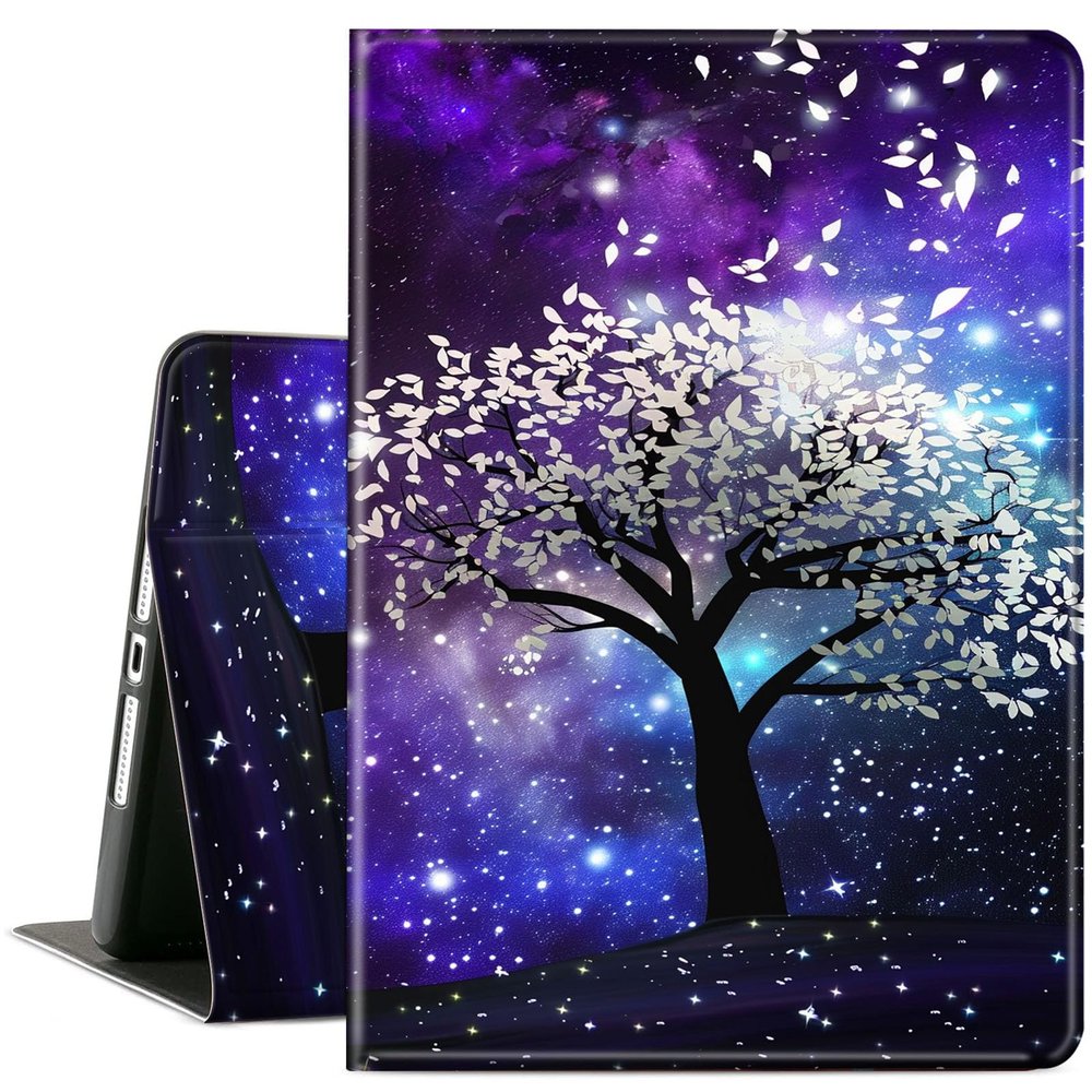 ACWDMKH Case for Microsoft Surface Pro 11/10 / 9 13 Inch,PU Leather Cute Slim Folio Adjustable Stand Cover Case for Surface Pro 11th Edition AI,Purple Glitter Tree