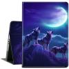 ACWDMKH Case for Microsoft Surface Pro 11/10 / 9 13 Inch,PU Leather Cute Slim Folio Adjustable Stand Cover Case for Surface Pro 11th Edition AI,Moon Blue Wolf view 1