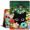 ACWDMKH Case for Microsoft Surface Pro 11/10 / 9 13 Inch,PU Leather Cute Slim Folio Adjustable Stand Cover Case for Surface Pro 11th Edition AI,Black Cat Flower view 1