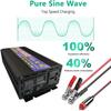 1000W/2000W/3000W/4000W/5000W/6000W/8000W Pure Sine Wave Power Inverter 12V 24V 48V 60V DC to 110V 230V AC Car Plug Inverter Adapter Power Converter with 2 AC Outlets Car Charger,1000W-24Vto110V view 2