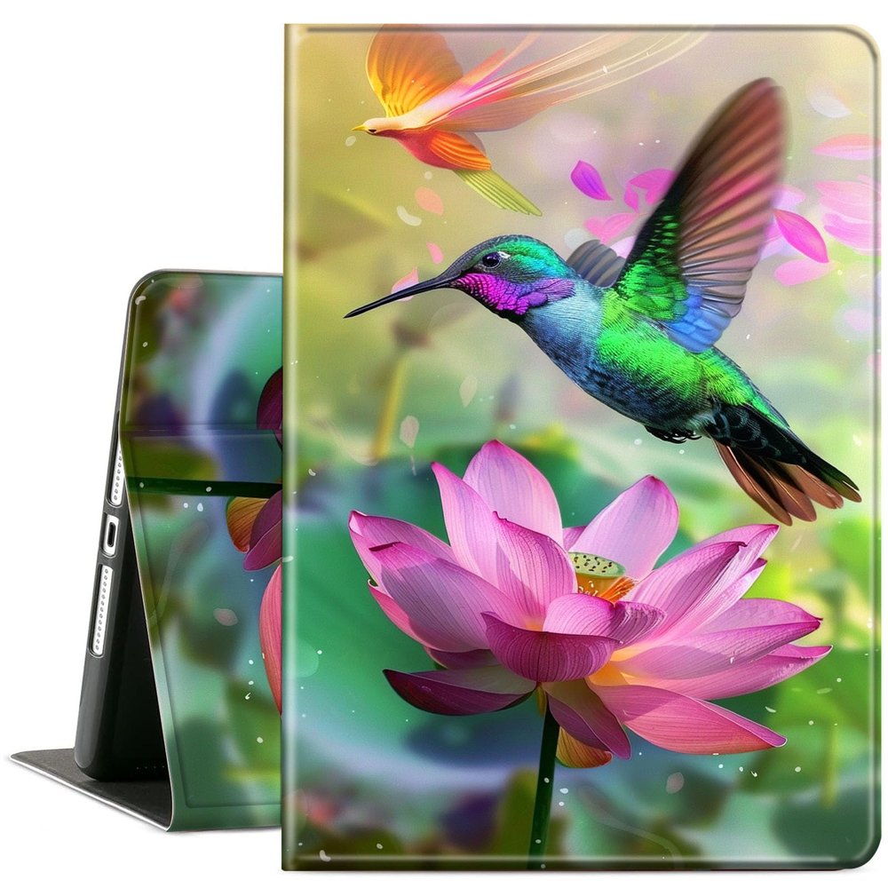 ACWDMKH Case for Microsoft Surface Pro 11/10 / 9 13 Inch,PU Leather Cute Slim Folio Adjustable Stand Cover Case for Surface Pro 11th Edition AI,Hummingbird Lotus