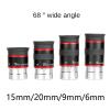 Astronomical Telescope Accessories 68 Degrees Wide Angle High Magnification Eyepiece 15mm 20mm 9mm 6mm(6mm) view 2