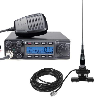 10 Meter Ham Radio AT-6666PRO FM/AM/USB/LSB/CW Amateur Radio 80W w/ 10 Meter Radio Antenna 28.8MHZ