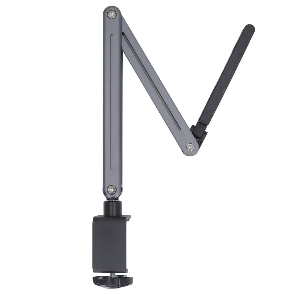 Tablet Mount for Desk Aluminum Alloy Tablet Stand, 4.7 in to 12.9 in Foldable 360 Degree Rotation Overhead Arm Holder Mount Fits for Phone, Tablet Arm Mount Holder Tablet Stand