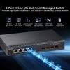 8 Port 10 Gigabit Managed Switch, 4x10G RJ45 Ethernet, 4x10G SFP+, 160Gbps Bandwidth, L3 Web Managed, Metal Small Binardat Network Switch view 2