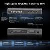 8 Port 10 Gigabit Managed Switch, 4x10G RJ45 Ethernet, 4x10G SFP+, 160Gbps Bandwidth, L3 Web Managed, Metal Small Binardat Network Switch view 3