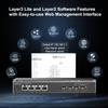 8 Port 10 Gigabit Managed Switch, 4x10G RJ45 Ethernet, 4x10G SFP+, 160Gbps Bandwidth, L3 Web Managed, Metal Small Binardat Network Switch view 4
