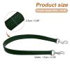 uxcell 25.59 Inch PU Leather Short Bag Strap with Clasp, Purse Handles Handbags Replacement Straps for Clutch Bag Underarm Bags, Dark Green, Silver Buckle view 2