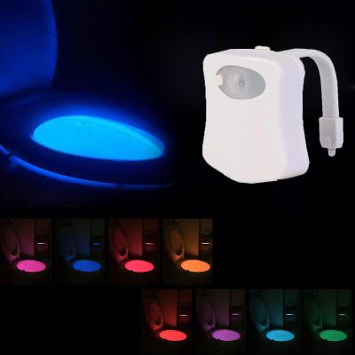 3 Pack Rechargeable Toilet Night Lights with 8-Color Motion Detection,Fun 8 Colors Changing Bathroom Nightlight Add on Toilet Bowl Seat, Perfect Decorating Gadget for Dad Adults Kids Toddler (1PCS)