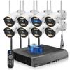 130 Wide Angle & 2-Way AudioWireless Security Camera System Outdoor, WiFi Cameras Systems Video Surveillance DVR Kits view 1