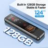 128GB Digital Voice Recorder with Playback, Small Voice Activated Recording Device for Lectures & Meetings, Bluetooth Noise Cancelling Audio Recorder Device (Black) view 3