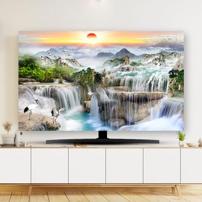 Scenery TV Dust Cover 19-100 Inches Elastic Non-Slip TV Screen Protector Modern LCD/LED TV Display Cover Hanging/Desktop/Curved Universal Decorative Monitor Cover(Color:color6,Size:70in)