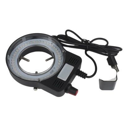 Lab Microscope Accessories Adjustable Blu-ray LED Microscope Ring Light Illuminator LED Ring Light with Adjust USB DC 5V(White with Adapter)