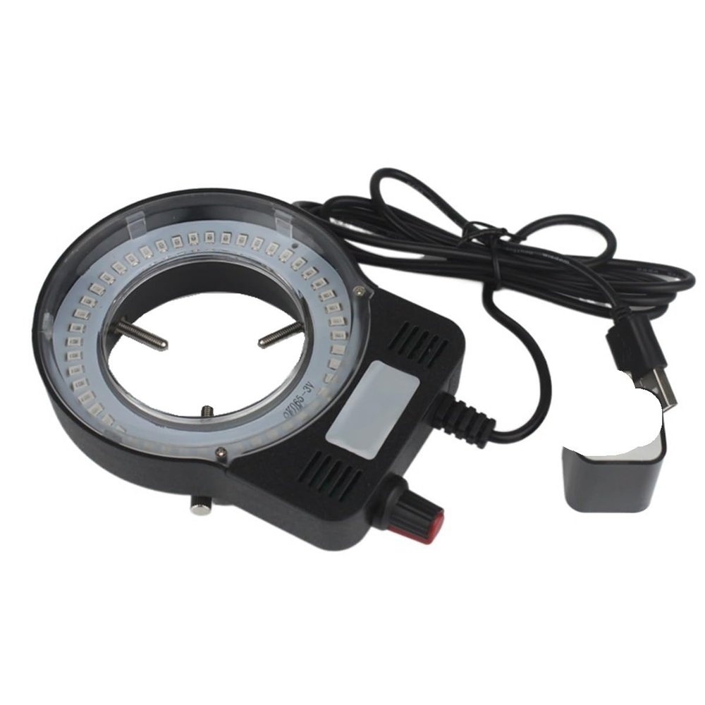 Lab Microscope Accessories Adjustable Blu-ray LED Microscope Ring Light Illuminator LED Ring Light with Adjust USB DC 5V(White with Adapter)