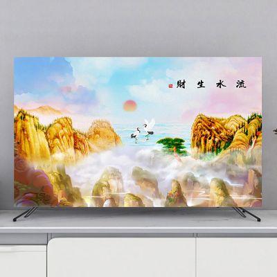 Scenery TV Dust Cover 19-100 Inches Elastic Non-Slip TV Screen Protector Modern LCD/LED TV Display Cover Hanging/Desktop/Curved Universal Decorative Monitor Cover(Color:color19,Size:55in)