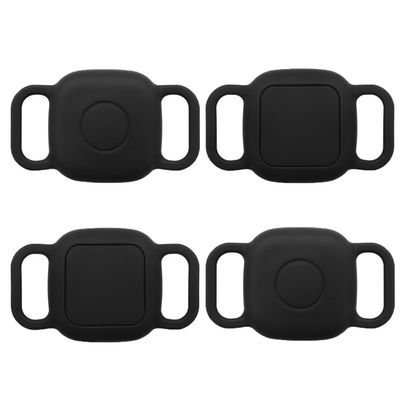 VAEKNVG 4PCS Waterproof Dog Collar Holder for Tile Mate 2024/ Mate 2022 Tracker, Soft Silicone Skin Cover Shock-Absorbing Protective Cover for Dog, Cat, Pets Necklace (4 Packs Black)