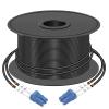 lidkew Fiber Patch Cable LC/UPC to LC/UPC Single Mode Duplex Outdoor Armored Fiber Optic Cable Jumper Optical Patch Cord,150M/492FT 9/125m, TPU LSZH Black view 1