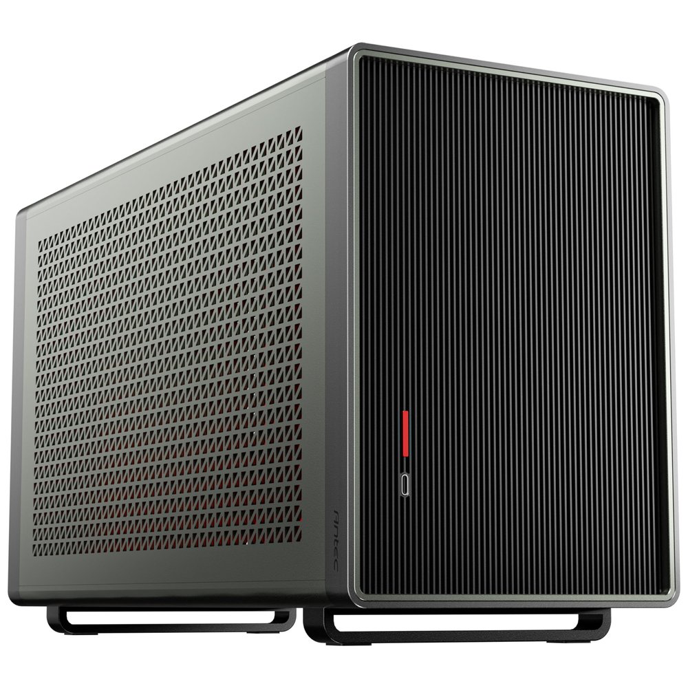 Antec Performance 1 M Aventurine, Fans Not Included, High Airflow Solid Panels, RTX40 Compatible, 2 x 140mm Fans Support, PCIe 4.0 Riser Cable, CNC & Aluminum Crafted, Type-C, Mini ITX Gaming Case