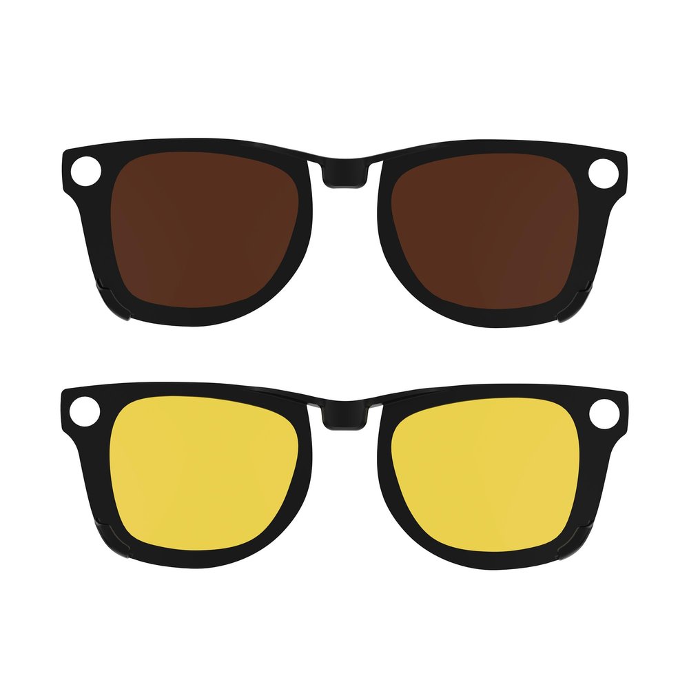 HIBLOKS 2Pcs Polarized Clip for Ray-Ban Meta Wayfarer RW4008 & Gen 2 RW4012 Large (53-22), Discoloration Clip-on Compatible with Meta Wayfarer Gen 2 Protect Your Eyes, Cool and Fashion (Yellow+Brown)