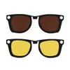 HIBLOKS 2Pcs Polarized Clip for Ray-Ban Meta Wayfarer RW4008 & Gen 2 RW4012 Large (53-22), Discoloration Clip-on Compatible with Meta Wayfarer Gen 2 Protect Your Eyes, Cool and Fashion (Yellow+Brown) view 1
