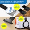 Cable Management Kit  40 Self-Adhesive Hook and Loop Ties with 2 Extension Straps  Made with 3M Tape, Back-Sticky Cord Organizer for Under Desk, Wall, Home, Office  Adjustable Wire Holders (Black) view 3