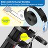 Cable Management Kit  40 Self-Adhesive Hook and Loop Ties with 2 Extension Straps  Made with 3M Tape, Back-Sticky Cord Organizer for Under Desk, Wall, Home, Office  Adjustable Wire Holders (Black) view 4