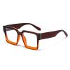 LJCZKA Oversized Blue Light Blocking Glasses for Women Men Big Square Thick Frame Chunky Computer Anti Glare Eyeglasses (Brown Yellow) view 1
