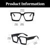 LJCZKA Oversized Blue Light Blocking Glasses for Women Men Big Square Thick Frame Chunky Computer Anti Glare Eyeglasses (Brown Yellow) view 3